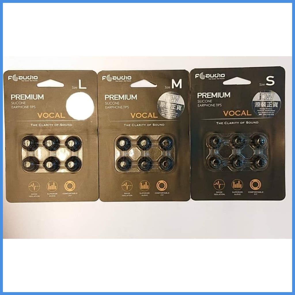 Faudio Vocal Eartips Silicon 3 Pairs Black Eartip