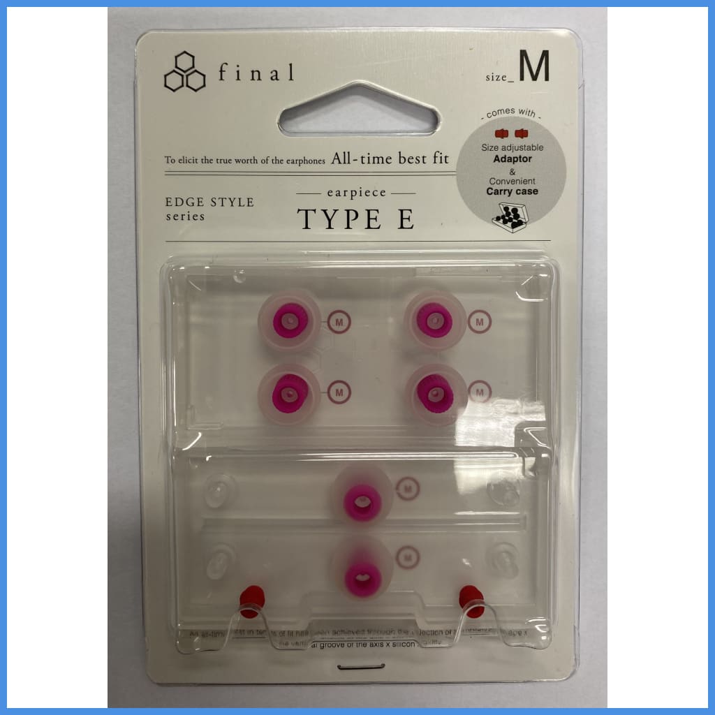 Final E Type Eartips For Earphone 3 Pairs Clear / Medium M (New Version - With Case & Adapters)