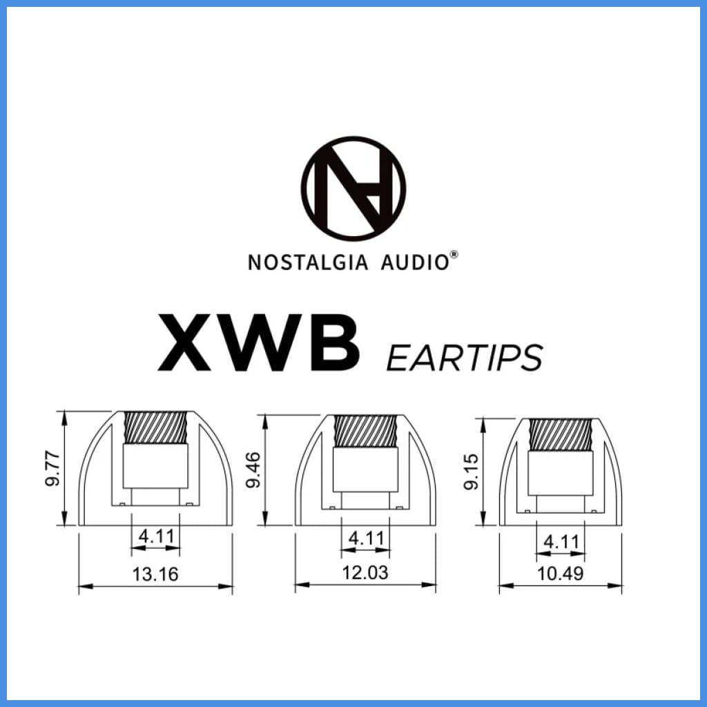 Nostalgia Audio XWB Extra Wide Bone Silicon Eartips 3 Pairs