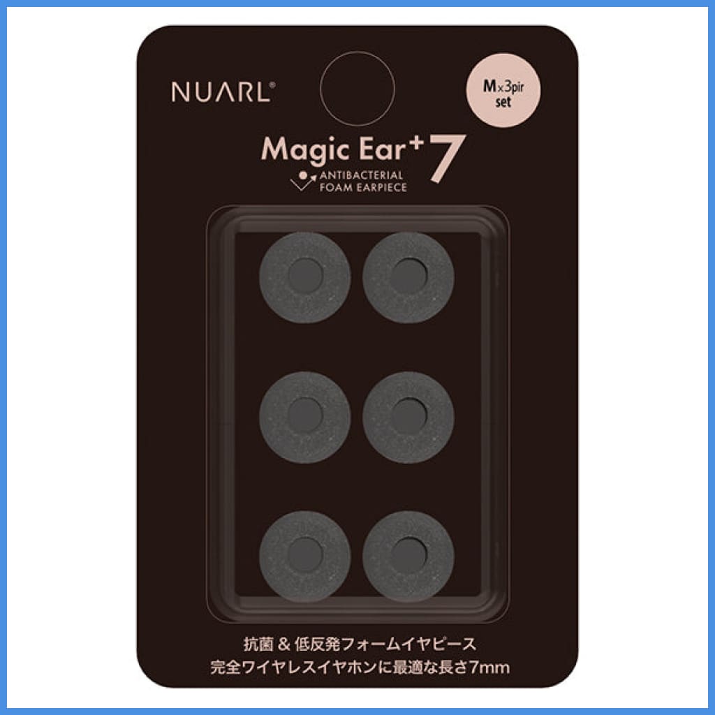 Nuarl Magic Ear+ 7 Antibacterial Foam Eartips For In-Ear Monitor Iem Earphone 3 Pairs Medium M (3