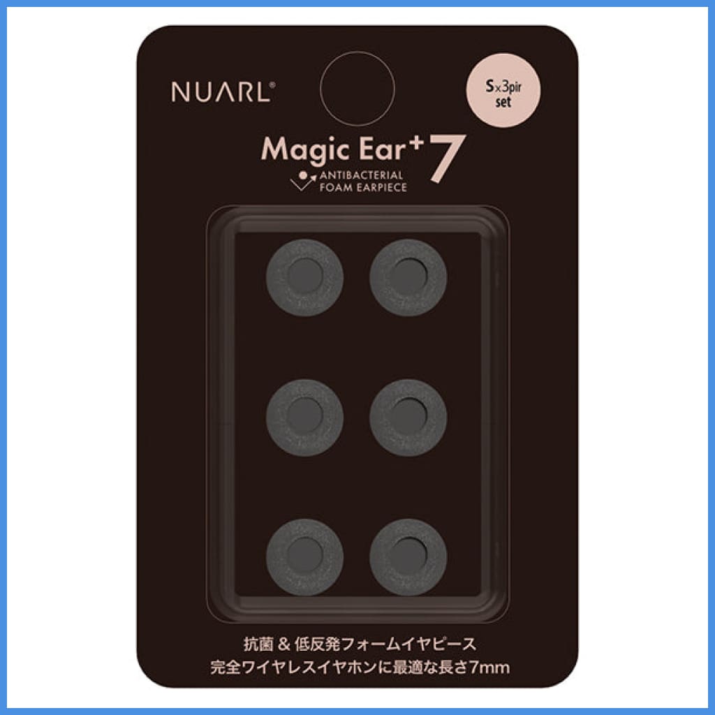 Nuarl Magic Ear+ 7 Antibacterial Foam Eartips For In-Ear Monitor Iem Earphone 3 Pairs Small S (3 Per