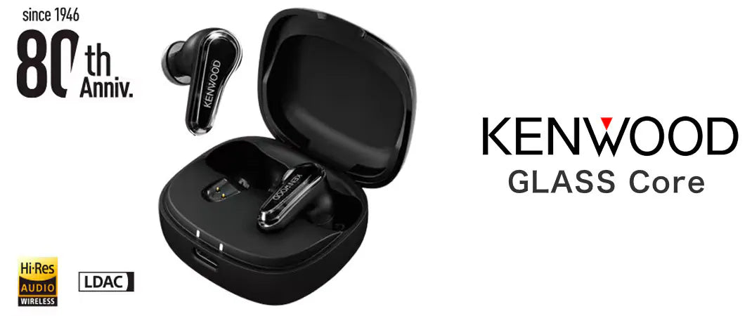 KENWOOD KH-CRZ90T Glass Core Wireless Earbuds | Hi-Res & ANC