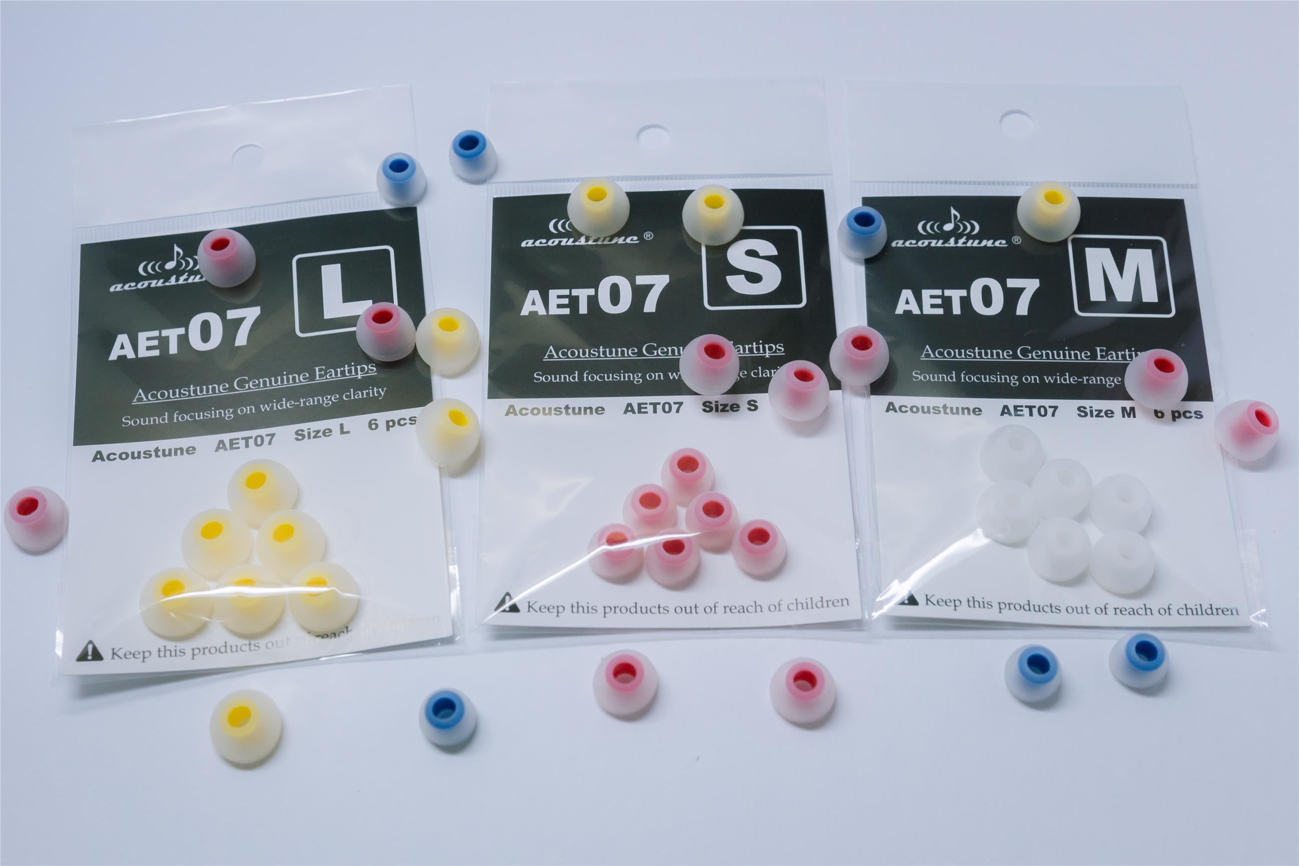 Acoustune AET07 / AET08 Silicone Eartips for IEMs – Tuning Tips for Enhanced Bass, Clear Vocals & Better Fit (Compatible with Campfire, JH, JVC, Noble, AKG, Fender)