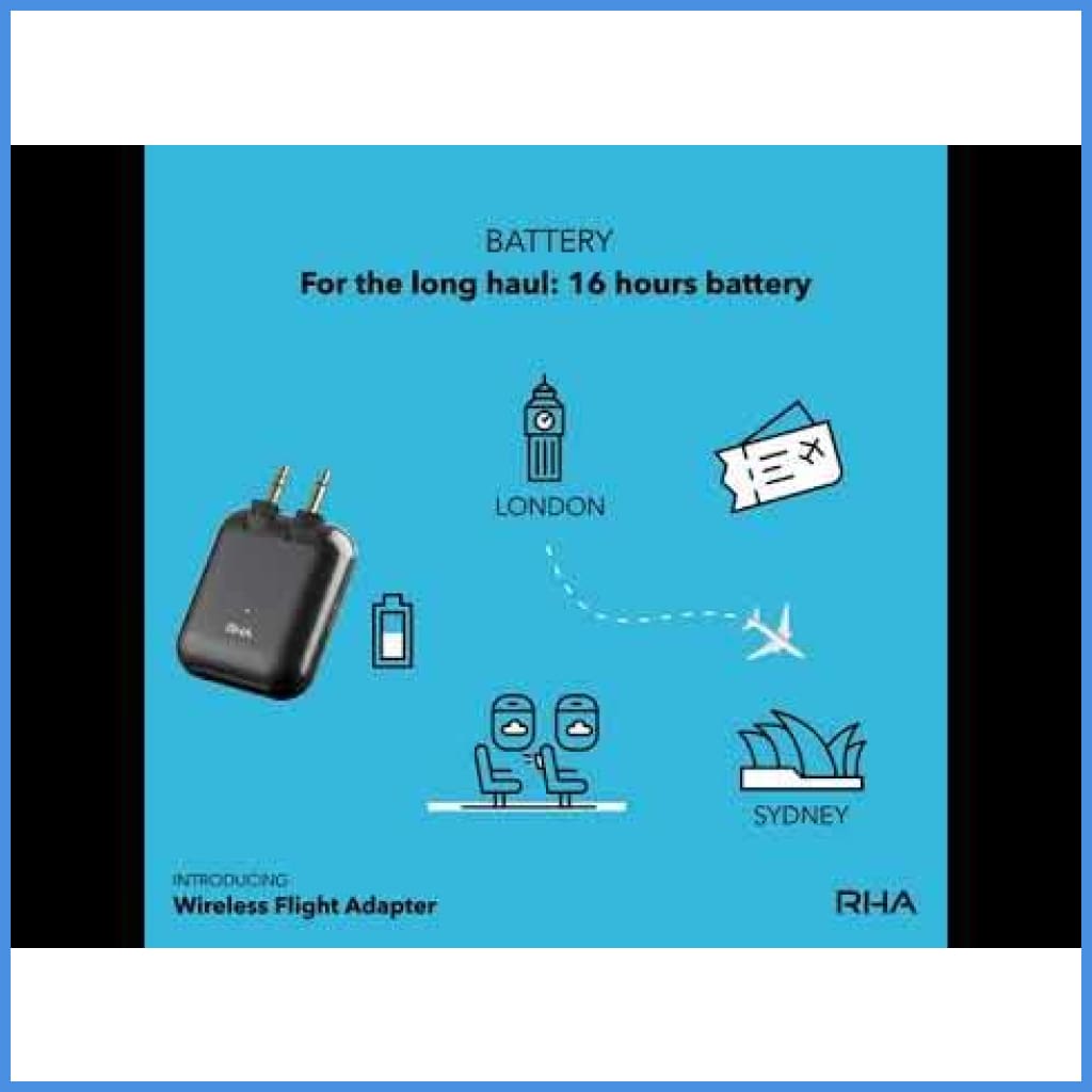 Rha Wireless Flight Adapter Bluetooth 5.0 Audio Transmitter Device