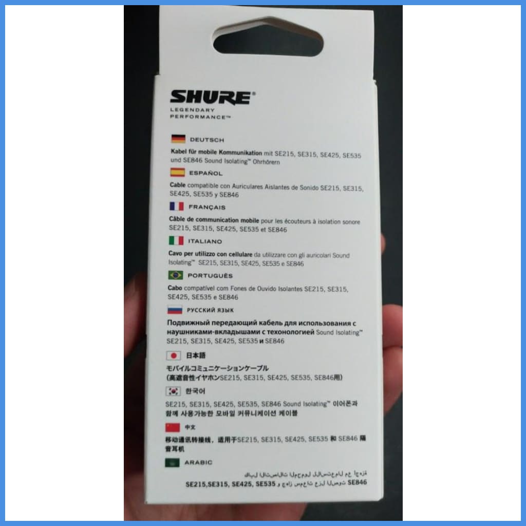 Shure Rmceltg Remote + Mic Cable For Se Earphones Mmcx Lightning Upgrade