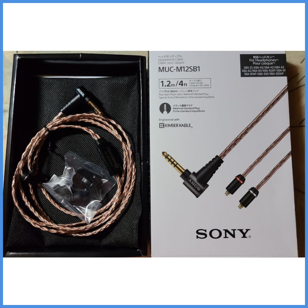 SONY MUC-M12SB1 8-Wire OFC 4.4mm Balanced MMCX 1.2m Upgrade In-Ear Ear