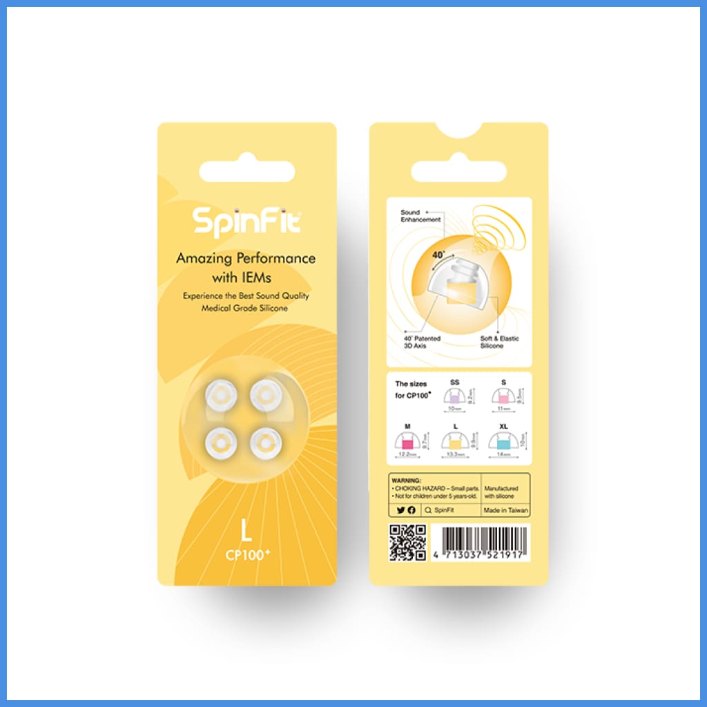 Spinfit Cp100+ Single Flange Silicon Eartips For In-Ear Monitor Iem Earphone New 2021 Version Large