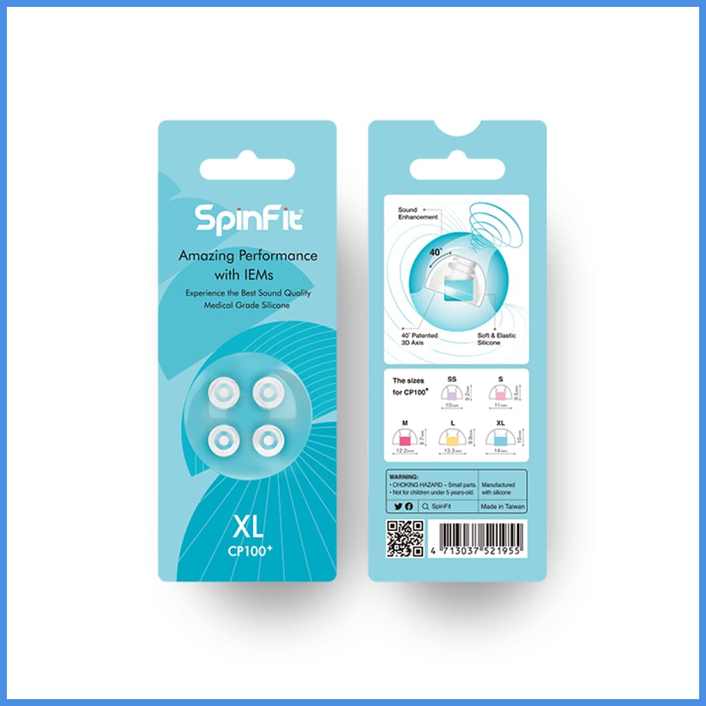 Spinfit Cp100+ Single Flange Silicon Eartips For In-Ear Monitor Iem Earphone New 2021 Version Extra