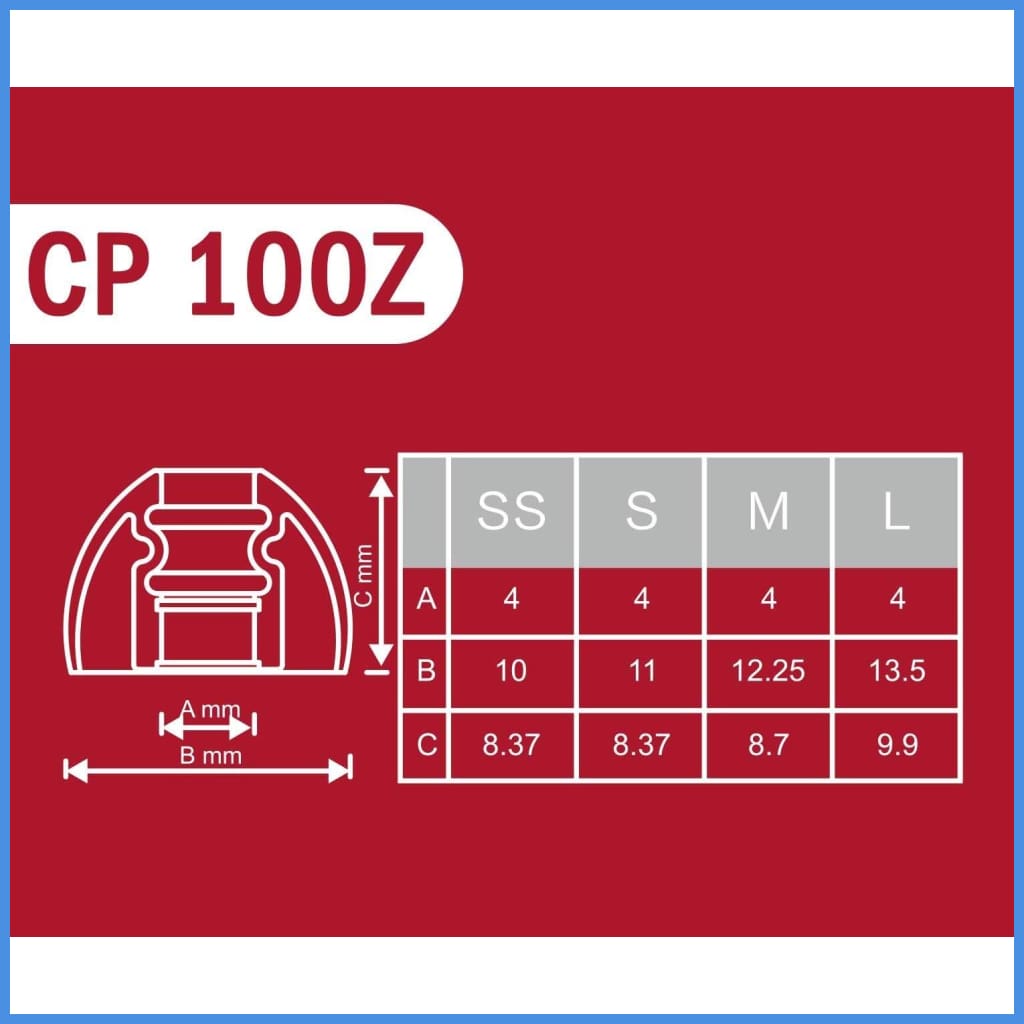 Spinfit Cp100Z Single Flange Eartip 2 Pairs Eartip