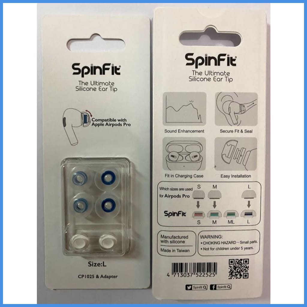 Spinfit Cp1025 Eartips For Apple Airpods Pro Single Flange Silicon Ear Tips 2 Pairs Large (L) -