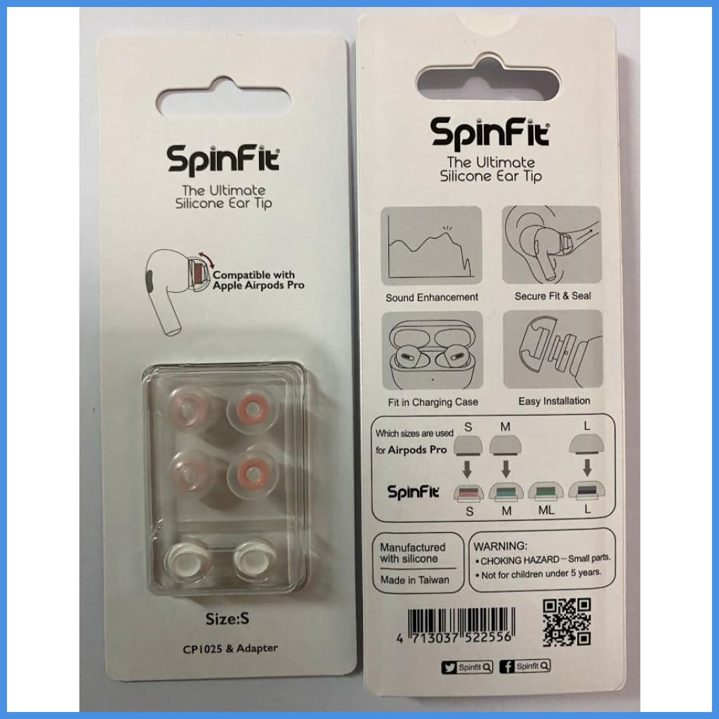 Spinfit Cp1025 Eartips For Apple Airpods Pro Single Flange Silicon Ear Tips 2 Pairs Small (S) -