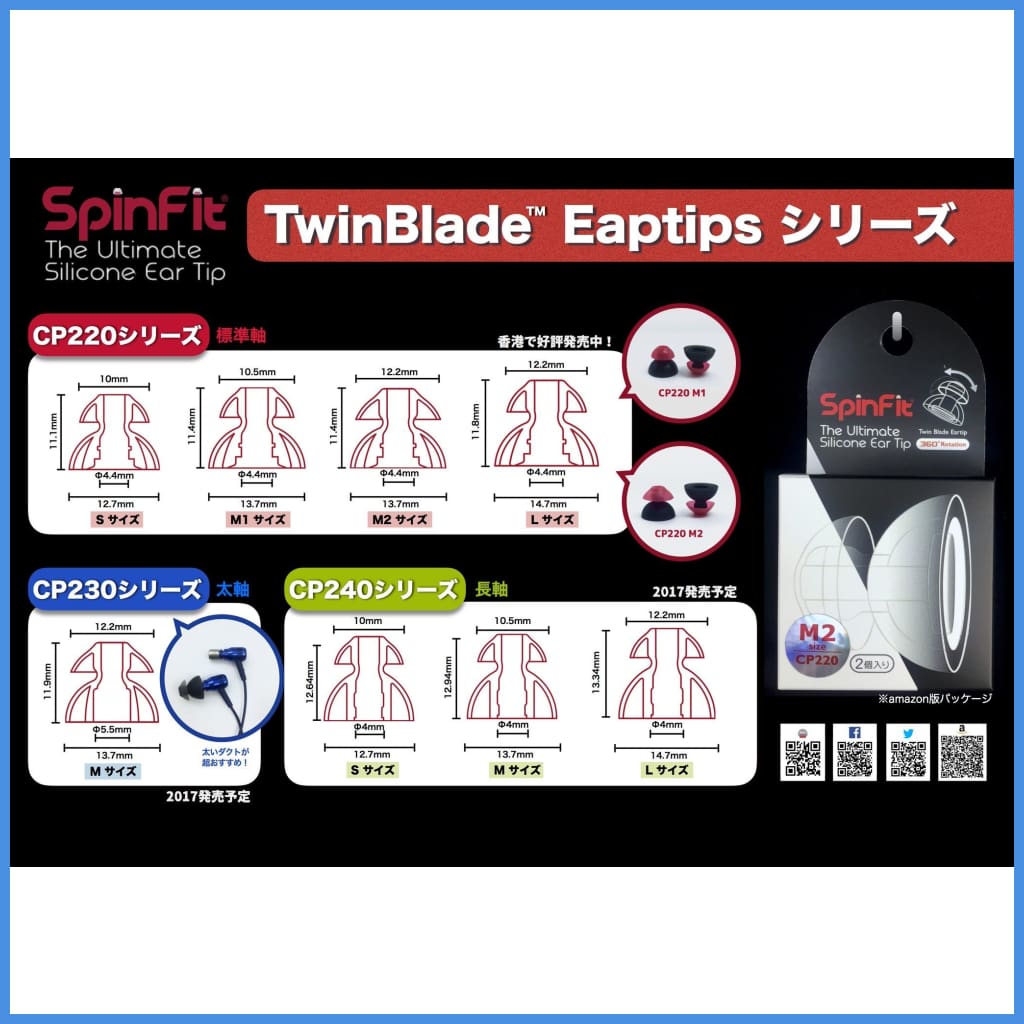 Spinfit Cp220 Twin Blade Eartip Eartip