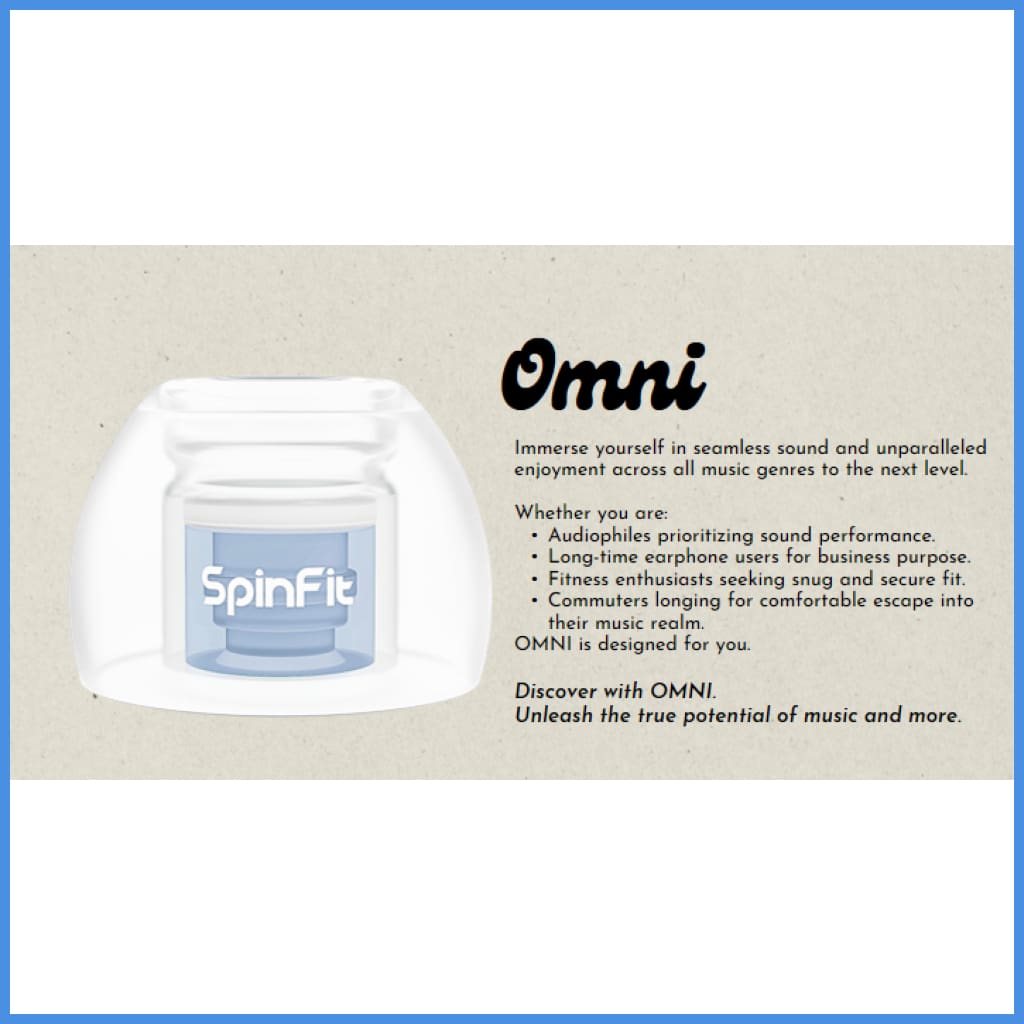 Spinfit OMNI Silicon Eartips 6 Sizes Colors for In-Ear