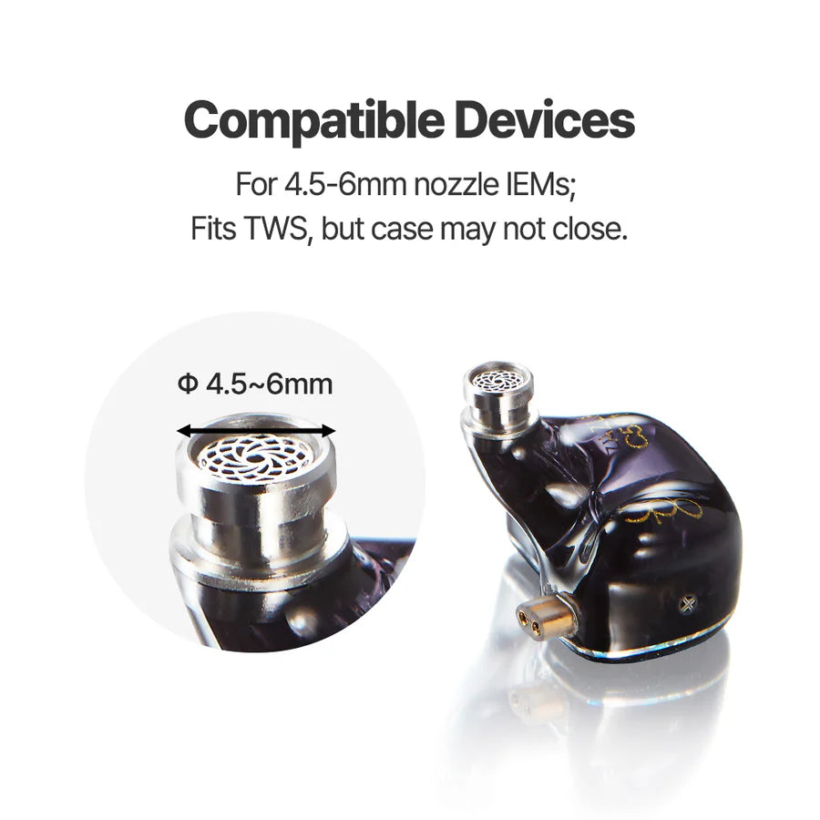 AZLA SednaEarfit Mithryl Stainless Steel Core Eartips for In-Ear Monitor IEM Earphone 1 Pair Made In Korea