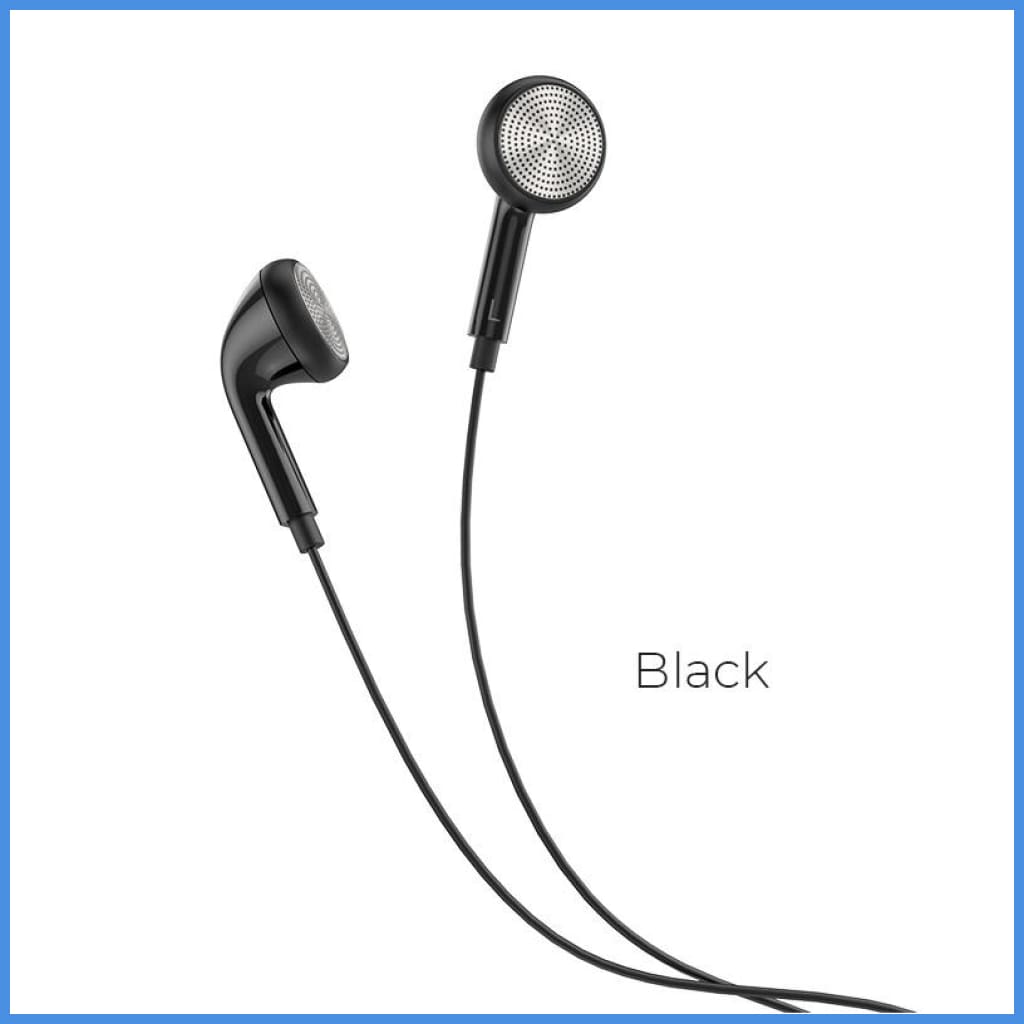 Hoco M73 Wired Earbud Earphone 3.5Mm Plug With Microphone Remote Control 1.2M White Black