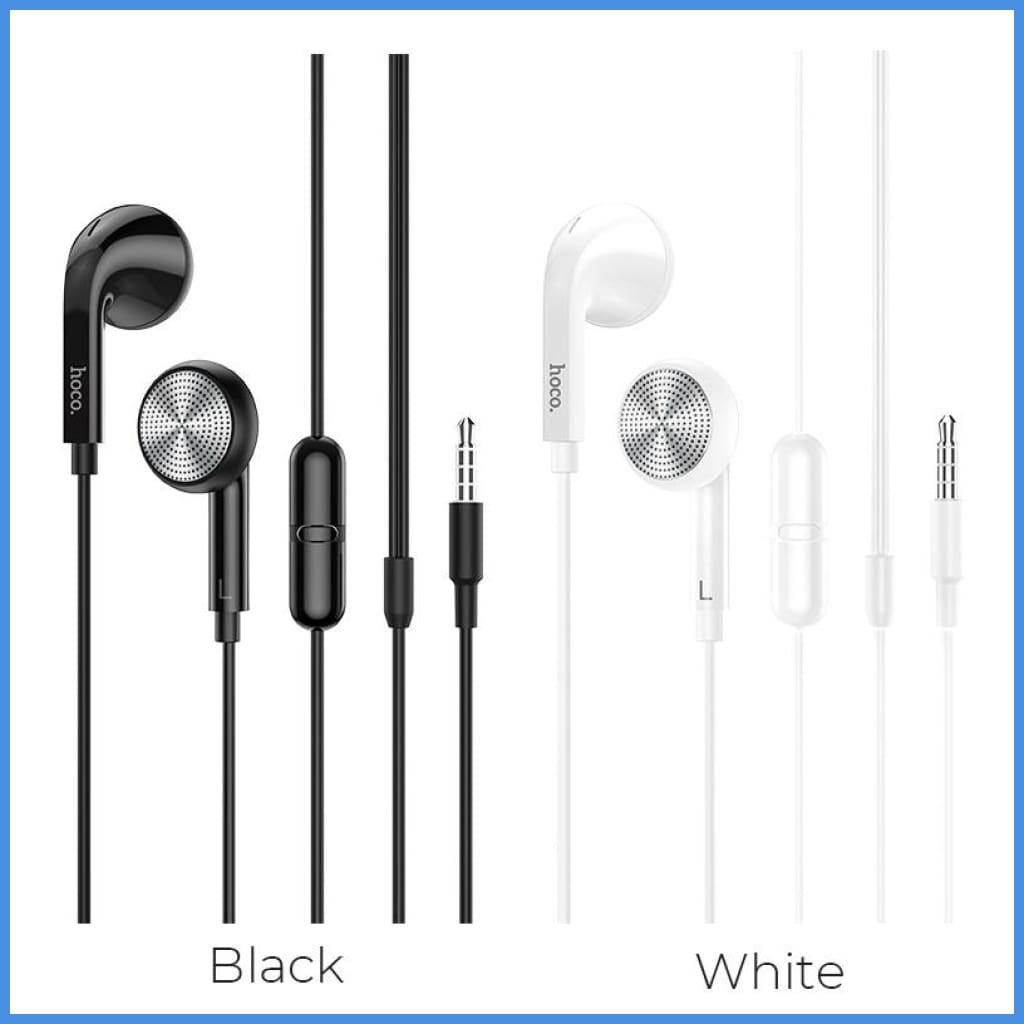 Hoco M73 Wired Earbud Earphone 3.5Mm Plug With Microphone Remote Control 1.2M White Black