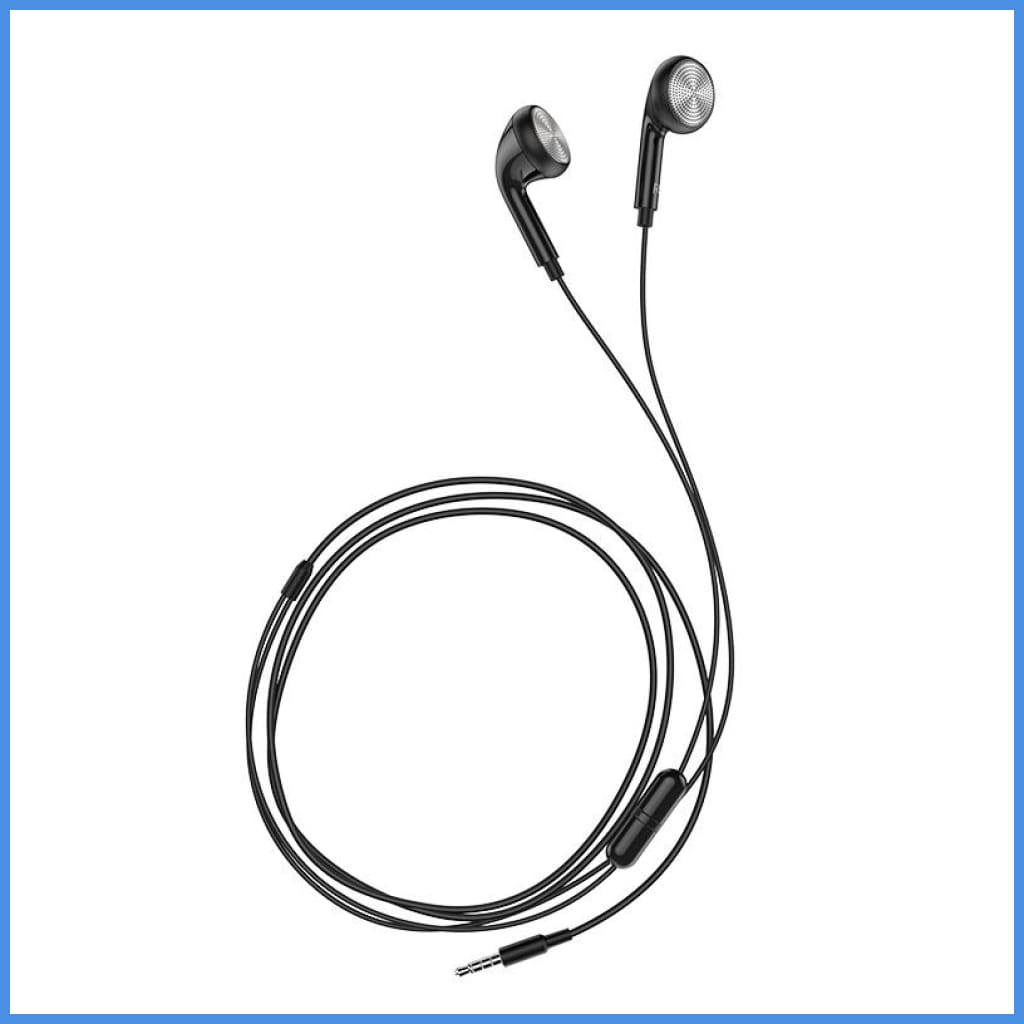 Hoco M73 Wired Earbud Earphone 3.5Mm Plug With Microphone Remote Control 1.2M White Black