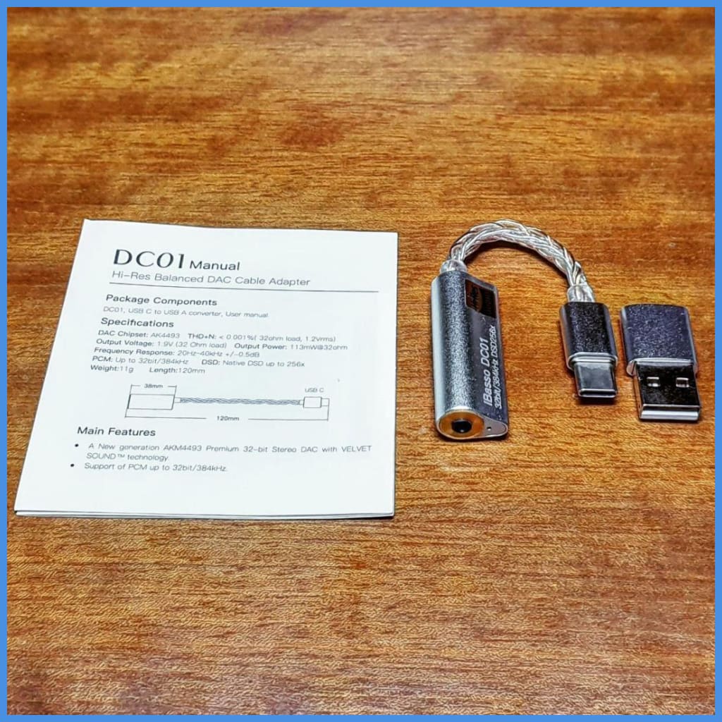 iBasso DC01 Hi-Res 2.5mm Balanced DAC Cable Adapter for Type C Plug