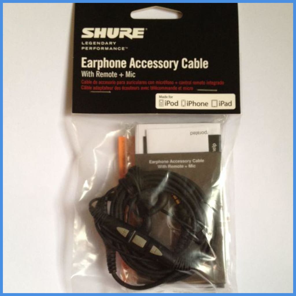 Shure Cbl-M+-K-Efs Mmcx Cable With In-Line Remote And Mic For 3.5Mm Earphones Upgrade